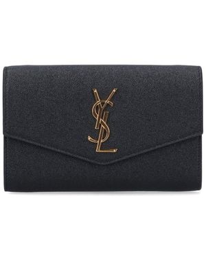 Saint Laurent 'Uptown' Wallet On Chain - Black