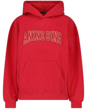 Anine Bing Oversized Logo Hoodie - Red