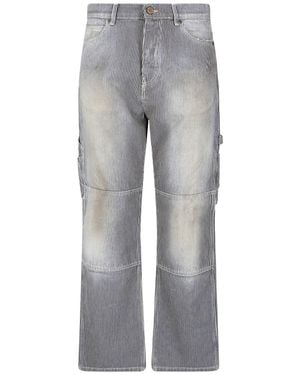 Cultura Straight Striped Jeans - Grey