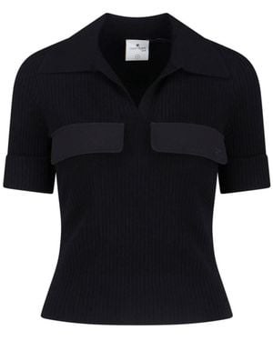 Courreges Fitted T-Shirt With Round Neckline - Black
