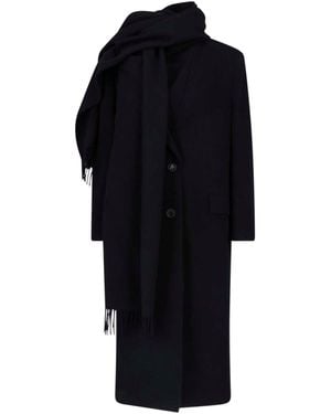 The Attico Coat With Scarf - Black
