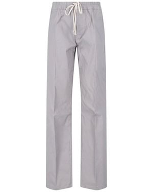 Rick Owens Straight Cotton Trousers - Grey