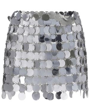 Rabanne Mini Sequined Skirt - Grey