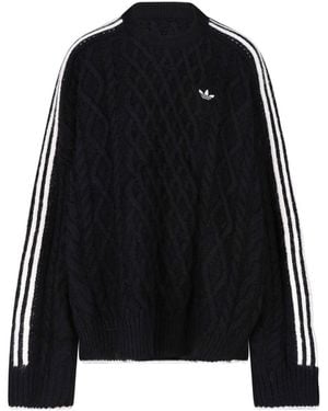 adidas Cable-Knit Jumper - Black