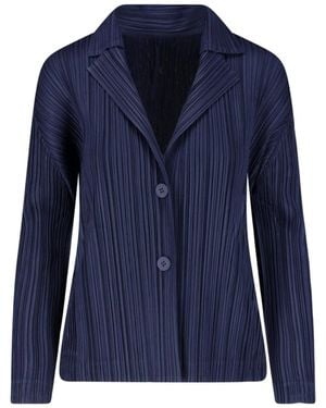 Pleats Please Issey Miyake Blazer Plissettato - Blu