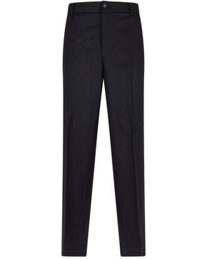 Moncler Pantaloni In Lana Vergine - Blu