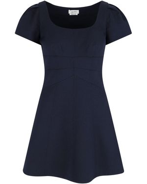McQueen Wool And Silk Mini Dress - Blue