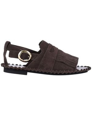 Alexander Hotto Suede Sandals - Brown