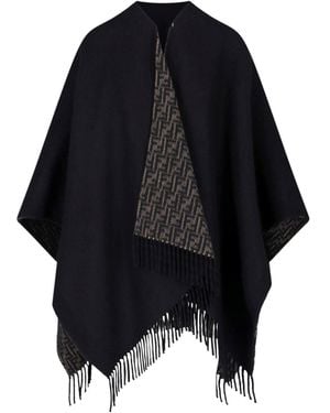 Fendi Reversible Wool And Cashmere Cape - Blue