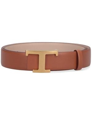 Tod's Cintura Reversibile "T Timeless" - Marrone