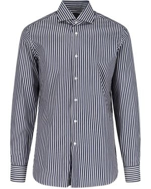 Barba Napoli Camicia A Righe - Blu