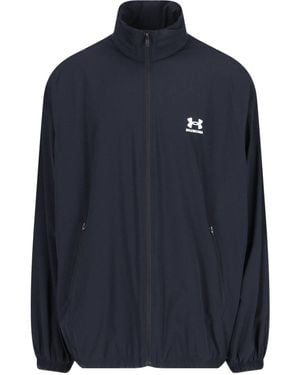 Balenciaga X Under Armour Giacca Zip Logo - Blu