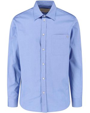 Valentino Cotton Shirt "Vgold" - Blue