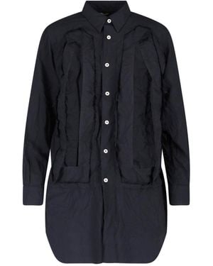 Comme des Garçons Ruffle Detail Button-Down Shirt - Blue