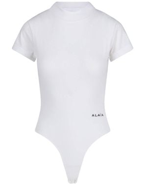 Alaïa Logo Bodysuit - White