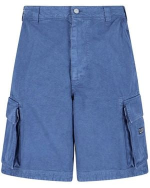 ERL Mid-Waist Cotton Cargo Shorts - Blue
