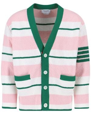 Thom Browne Striped Cardigan - Green