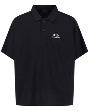 Balenciaga Logo Polo Shirt - Blue