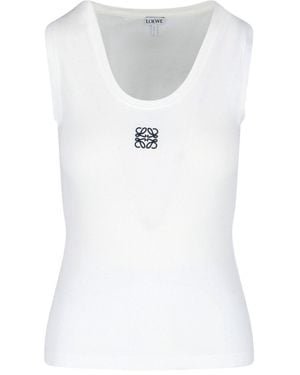 Loewe Tank Top A Coste "Anagram" - Bianco