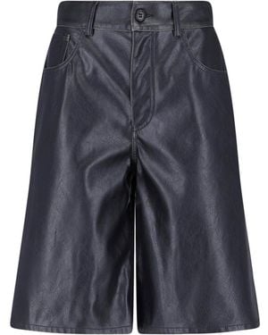 MM6 by Maison Margiela Faux Leather Shorts - Blue