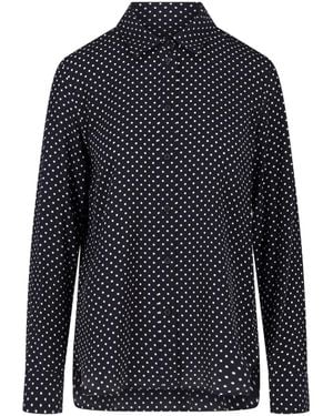 Nili Lotan Polka Dot Silk Shirt - Blue