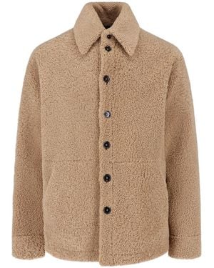 Dolce & Gabbana Shearling Shirt Jacket - Natural
