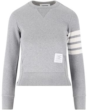 Thom Browne Felpa Girocollo "4-Bar" - Grigio