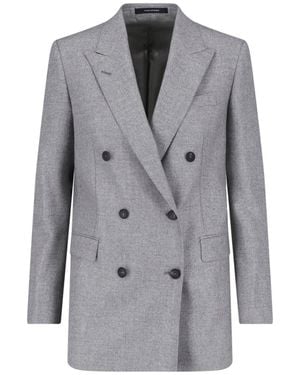 Tagliatore Double-Breasted Tailored Blazer - Gray