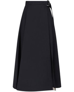 Burberry Maxi Wool Skirt - Blue