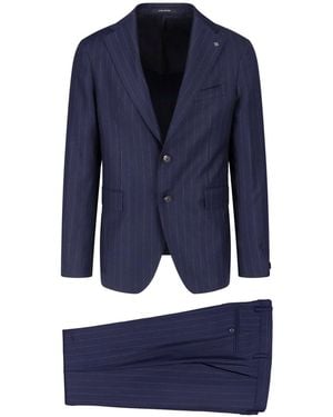 Tagliatore Single-Breasted Virgin Wool Suit - Blue