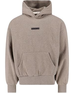 Fear Of God Logo Hoodie - Grey