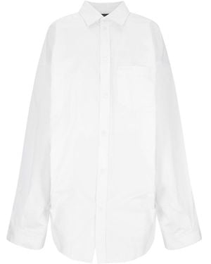 Balenciaga Oversize Shirt With Pocket - White