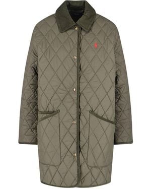 Polo Ralph Lauren Quilted Velvet Collar Recycled Jacket - Gray