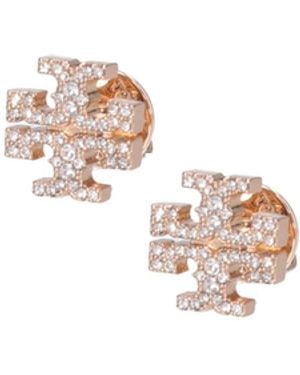 Tory Burch Orecchini Con Strass "Kira" - Bianco