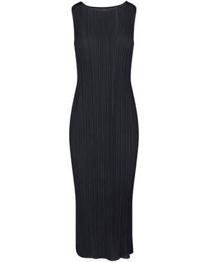 Pleats Please Issey Miyake Pleated Midi Dress - Blue