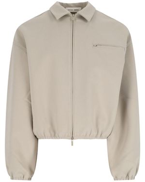 Fear Of God Logo Zip Jacket - White