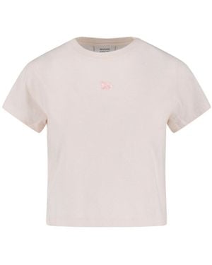 Maison Kitsuné 'Baby Fox' Crop T-Shirt - White