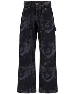 VAQUERA Jeans Ampi "Marilyn Workwear" - Blu
