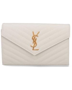 Saint Laurent Pouch With Chain "Cassandre" - White