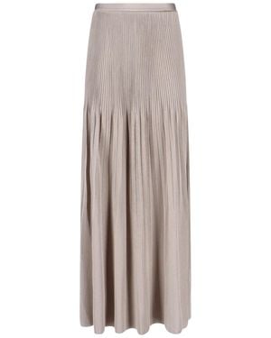 Giorgio Armani Pleated Maxi Skirt - Gray