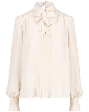 Valentino Embroidered Crêpe De Chine Shirt - White