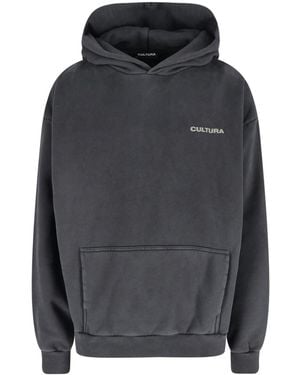 Cultura Felpa Cappuccio Logo - Grigio