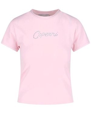 Coperni T-Shirt Con Strass - Rosa