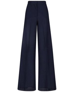 Max Mara Wide Cotton Pants - Blue