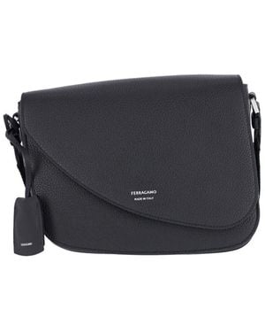 Ferragamo Medium Crossbody Bag Fiamma - Black