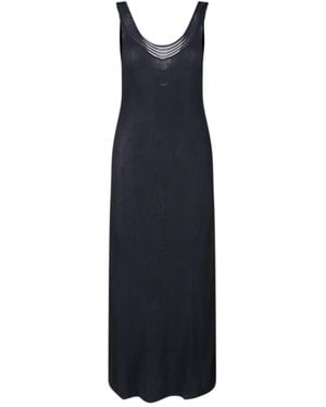 Calvin Klein Abito Maxi In Maglia - Blu