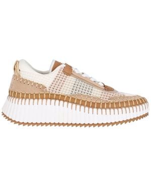Chloé Suede & Leather-Lined Trainers With Cushioned Eva Sole - White