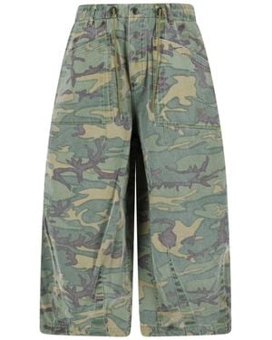 Needles Reversible Wide Trousers "H.D. - Green