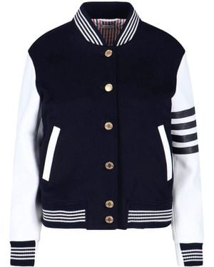 Thom Browne Varsity Bomber Jacket - Blue