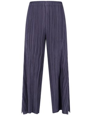 Pleats Please Issey Miyake Pantalone Plissétato - Blu